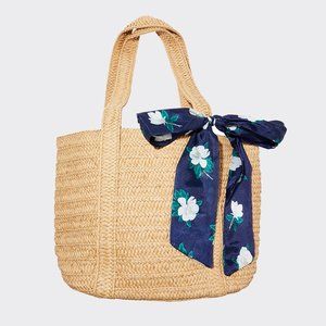 Draper James Straw Tote with Scarf